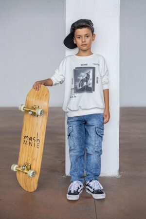 Mėlyni džinsai su kišenėmis