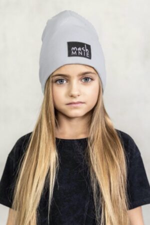 Pilka kilpinio trikotažo kepurė