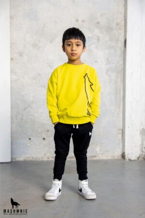 Ryškus džemperis su vilku kilpinio trikotažo