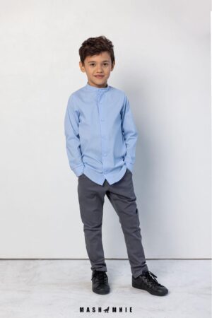 Žydri marškinėliai ilgomis rankovėmis