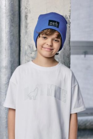 Mėlyna dvigubo trikotažo kepurė