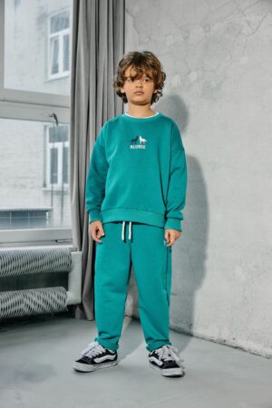 2-jų dalių žalias trikotažinis kostiumėlis